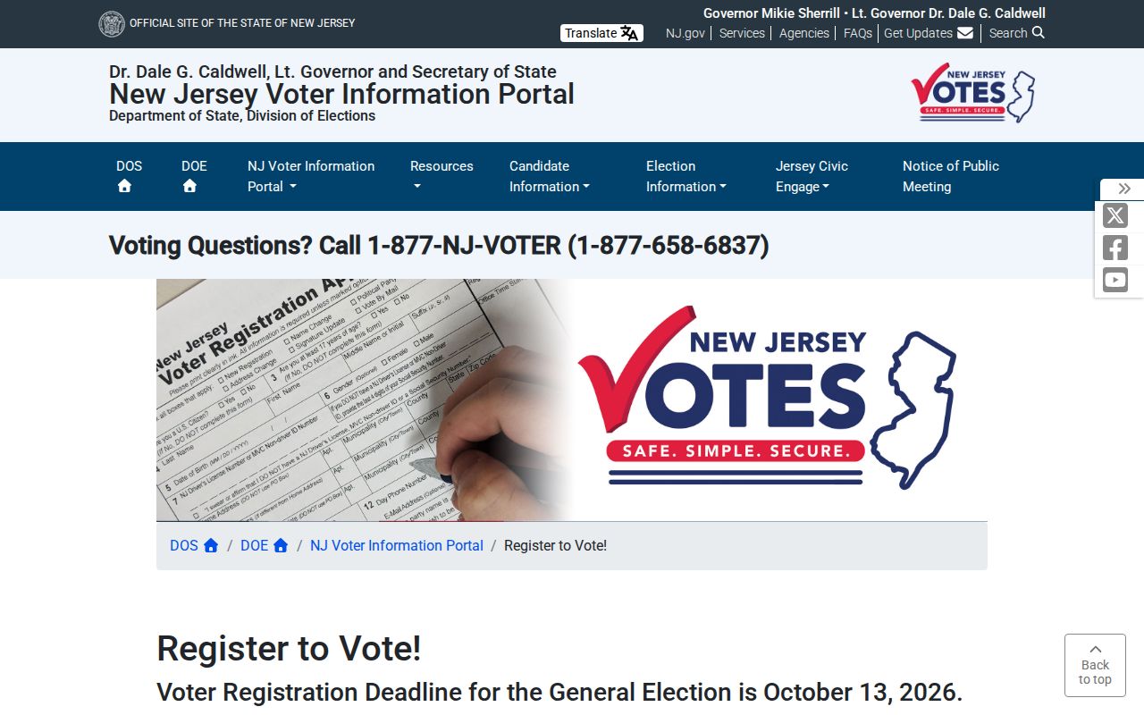Trenton resident-directory New Jersey voter registration information