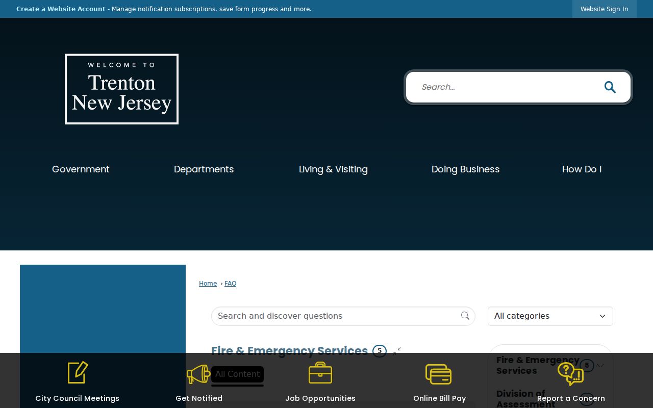 Trenton street directory City GIS DataViewer access instructions